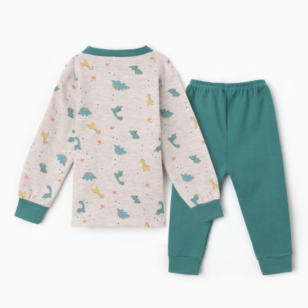 Kit for children (longshit, trousers), green color, height 110 cm-5