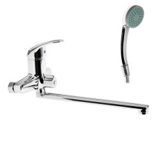 Bath mixer Zein ZC2047, pour 30 cm, cartridge 40 mm, with a shower set, chrome