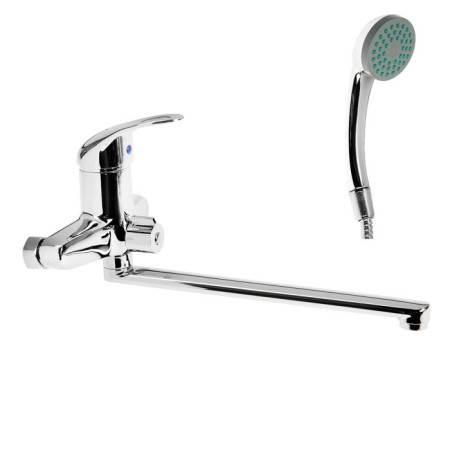 Bath mixer Zein ZC2047, pour 30 cm, cartridge 40 mm, with a shower set, chrome