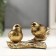 Polystone souvenir "Two golden sparks on a branch" 6.5x11x5.5 cm