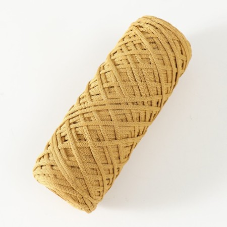 Knitting cord 100% polyester, width 3 mm 100m (gold)-1