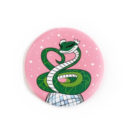 Pocket mirror "Green snake", diam. 7 cm-2