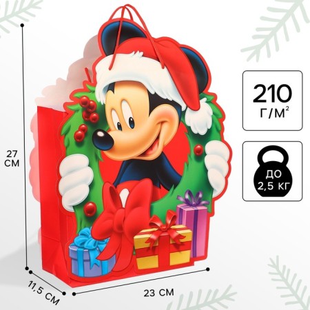 New Year. Gift package, 23x27x11.5 cm, packaging, Mickey Mouse