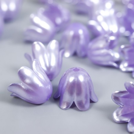 Beads for creativity plastic "Landysh Landysh Flower" set 40 pcs Violet 1x0.9x0.9 cm 91045-1