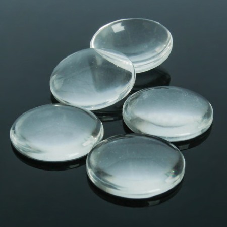 Coboson glass, circle 18 mm (set 5 pcs.), The color is transparent-3