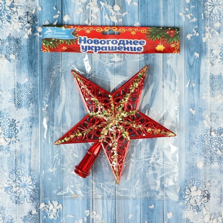 Tip "Zvezda" pattern strip shine, 19x19 cm, golden red-1