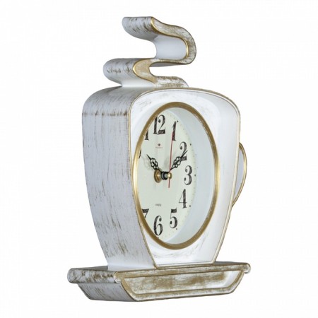 Watching clock, interior for the kitchen "Cup", silent, 25 x 24 cm, white-2