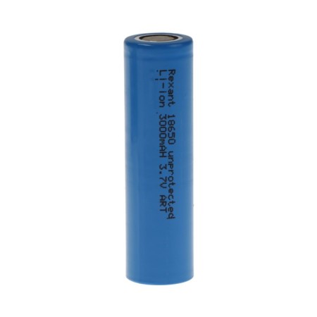 REXANT battery, 18650 Unprotected, Li-Ion, 3000 mAh, 3.7 V, 20A, 10 pcs.-2