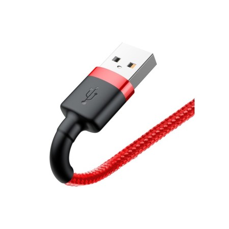 Baseus cable, Lightning - USB, 2.4 A, PVC braid, 1 m, black and red-2