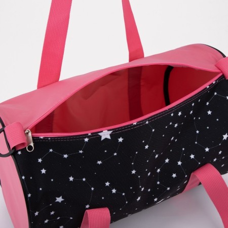 Sports bag with lightning, long belt, black/pink color-2