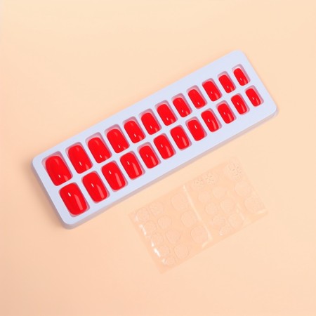 Falbings "Sunset", 24 pcs, with adhesive plates, shape soft square, red-3