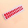 Falbings "Sunset", 24 pcs, with adhesive plates, shape soft square, red