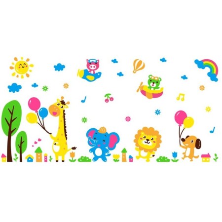 Interior stickers "animals", children's, decor on the wall, panel 200 x 96 cm-1
