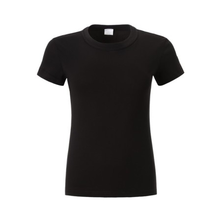 Women's T -shirt with a round gate, black color, size 52-3