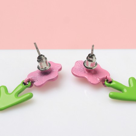 Emall earrings "Flowers", colored-1