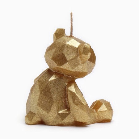 Candle decorative bear-border 7cm, golden-2
