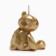 Candle decorative bear-border 7cm, golden