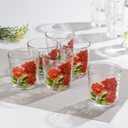 A set of glasses for a cocktail “Bouquets”, 210 ml, 6 pcs, Mix drawing