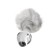 Sexus Glass anal plug, glass, with a white tail, transparent, 14 cm, d = 4 cm