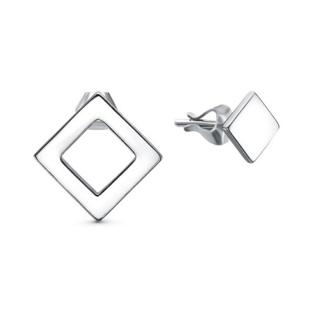 Earrings "minimal" rhombics, echoing with oxidation