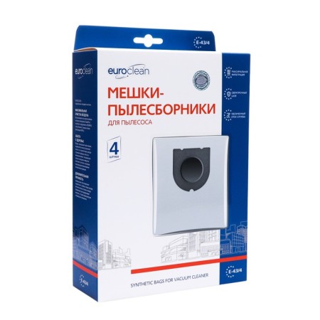 E-43/4 EuroClean bag synthetic for a vacuum cleaner, 4 pcs