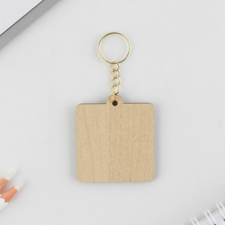 Key keychain "Wooden" Allergies "4.5 x 5 cm-3