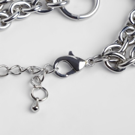Bracelet Metal "Chain" on the ring, color silver, 17 cm-1