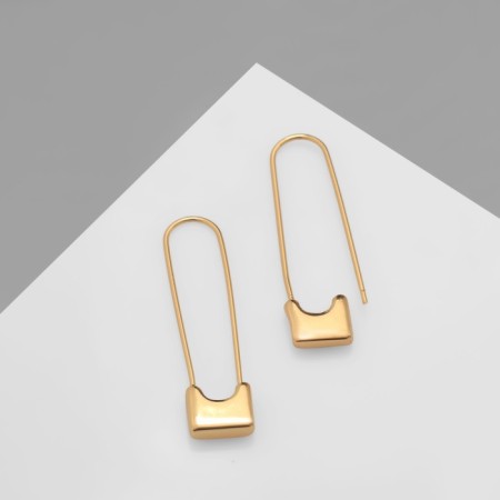 Earrings Metal "Pins" classic, color gold-1