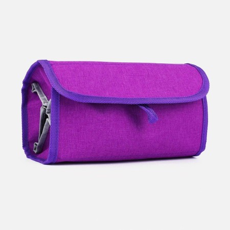 Road cosmetic bag, 4 parts on zippers, lilac color