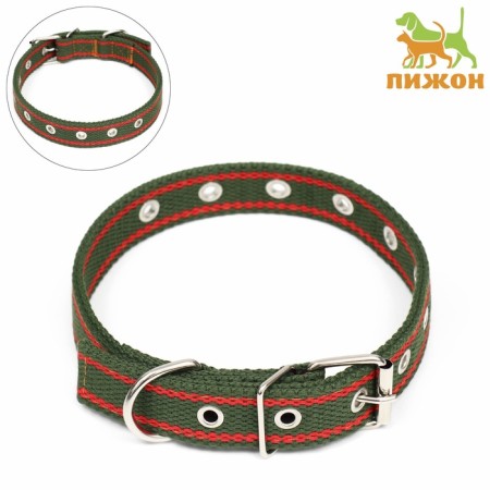 Collar of tarpaulin dimensionless two -layer, 58 x 2.5 cm, khaki/red-1