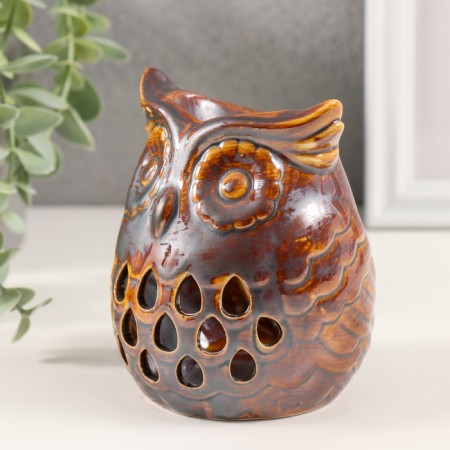 Aroma lamp ceramics "Filin. Droplets" Brown 7.5x8x10 cm-2