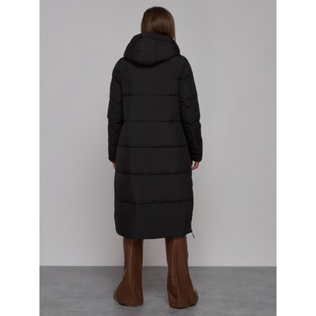 Coat insulated winter female, size 42, black color-3