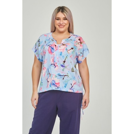 Female blouse, size 52, light blue color-2