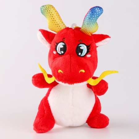 Soft toy "Dragon Red", with antennae, 10 cm-1