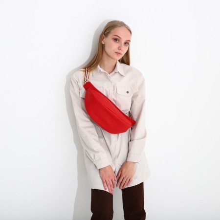 Cross-Bodi, L-Craft on the zipper, long belt, red color-5