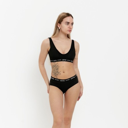 Female set (top, panties), black color, size One size (42-48)-1