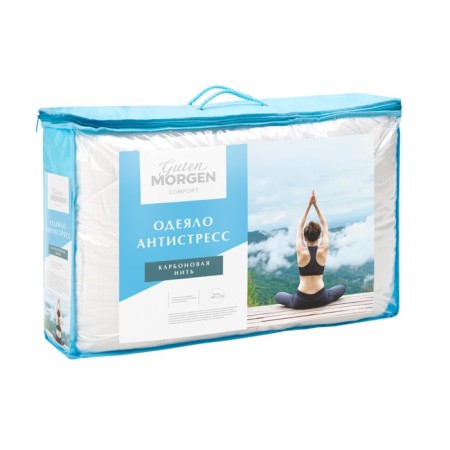 Blanket with filler Zen, size 140x205 cm, white color-3