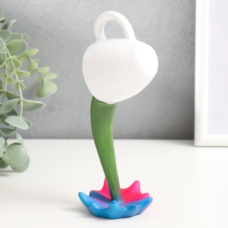 Souvenir Polystone "White Cup Rainbow - Spray" 15x5.5x8 cm-3