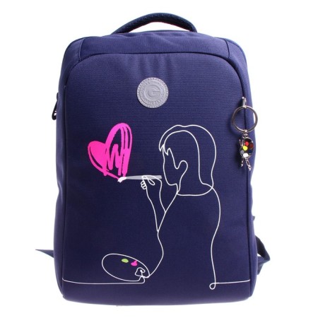School backpack, 39 x 26 x 17 cm, Grizzly 366, ergonomic back, + keychain RG-366-3_1-2