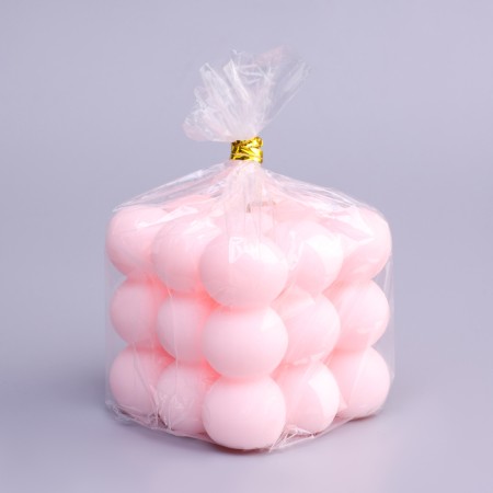 Figure candle "Babb cube", 6 cm, pink-2