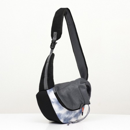 Cracking bag "sling" with a mount for a collar, 45 x 11 x 24 cm, white-gray-3
