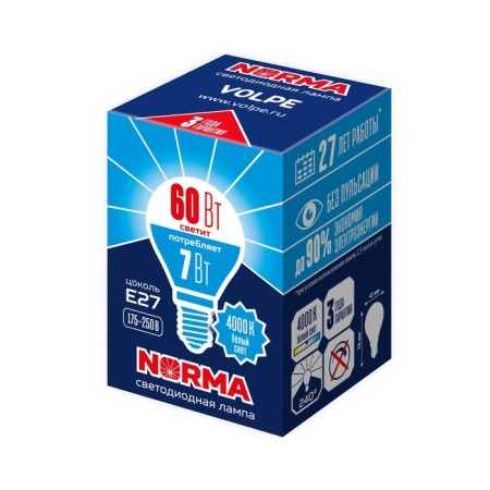 LED LED Uniel, E27, 7 W, white glow-1