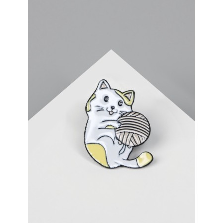 Icon "kitten" with a ball, colored in ferrous metal-1