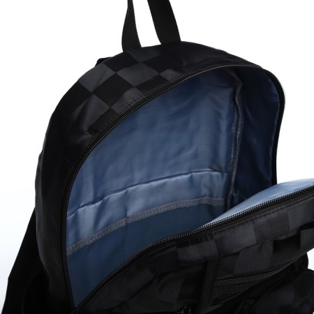 Youth backpack from textiles, 6 pockets, black color-5