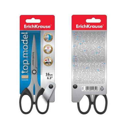 Scissors 16 cm, Erichkrause Top Model, with an increased thickness of blades, black-4