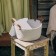 Basket for storage of handmade launcher "Louise", 33 × 33 × 16 cm, color beige-gray