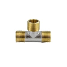 Тройник Aquasfera 9010-02, 3/4", наружная резьба, никелированная латунь