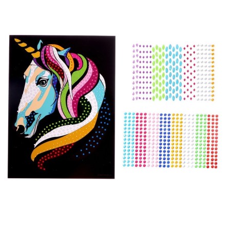 Mosaic with rhinestones "Unicorn"-2