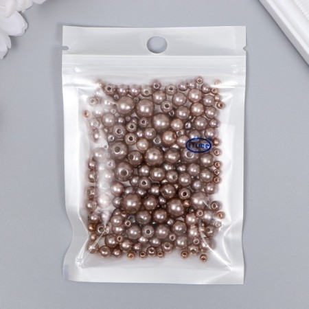 Beads for creativity plastic "Round. Almonds" d = 3-8 mm, set 10 grams-2