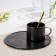 Tea couple ceramic with a spoon "Silhouette", 2 items: 260 ml mug, plate d = 19.6 cm, MIX drawing